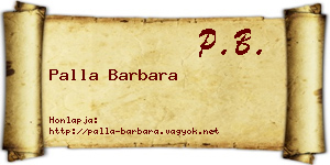 Palla Barbara névjegykártya